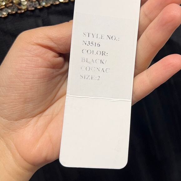 NWT Sue Wong Black Beaded Short Layered Dress Size‎ 2 - Picture 8 of 15